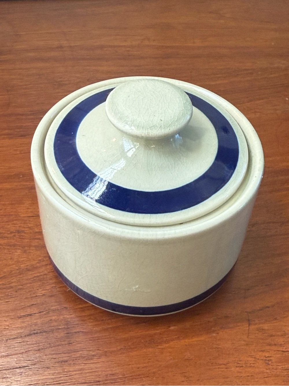 Vintage Japanese Stoneware Sugar or Salt Jar